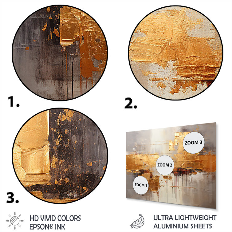 Mercer41 Golden Gleam VII Abstract Collages Metal Wall Art Wayfair Canada